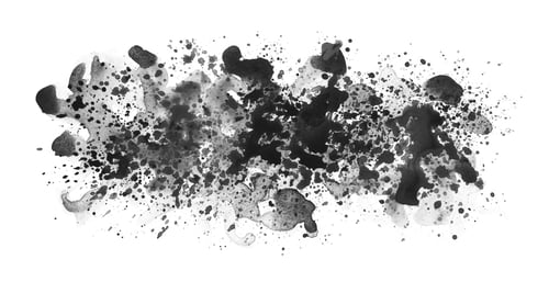Preview: Art Watercolor flow blot with drops splash. Abstract texture black and white color stainbackground.
