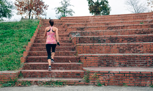 Preview: Woman running up stairs