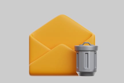 Deleted email with trash can