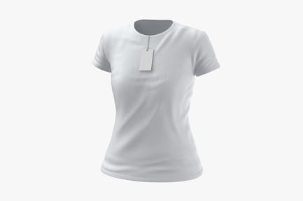 Preview: Crew Neck Cotton T-Shirt - Female Cut with Tag