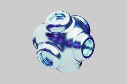 Visualização: Elemento de cubo de interconector cromado