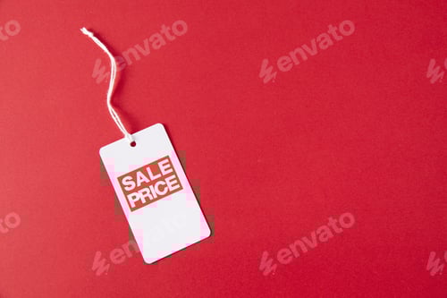 Preview: Sale Price Tag Against a Red Background