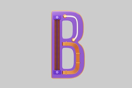 Preview: Cyberpunk purple letter b