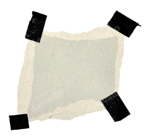Preview: Masking tape on torn paper isolated on white background