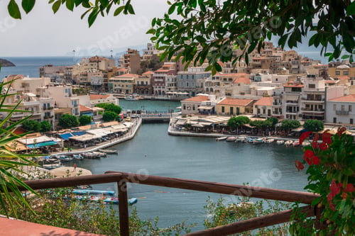 Preview: beautiful landscape on the town of Agios Nikolaos, Crete, Greece