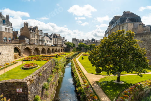 Preview: Vannes coastal medieval town, the beautiful gardens of the Remparts Garden