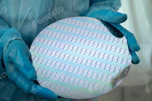 Preview: Silicon wafer for manufacturing semiconductor of integrated circuit.