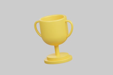 Preview: Yellow Championship Trophy with Base