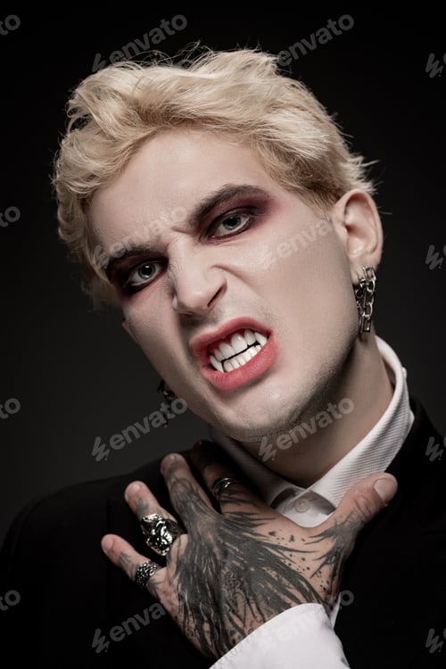 Preview: Epic Halloween costume showcases young mans striking features and bold expression