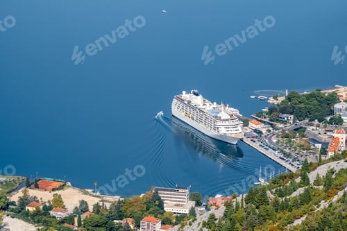 Preview: Long shot with a picturesque coastline of Kotor in Montenegro