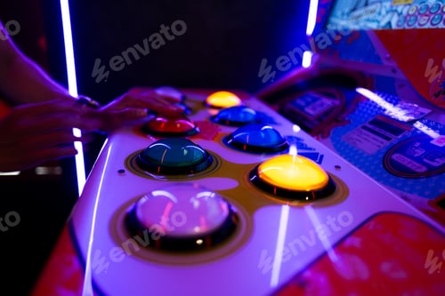Preview: Close up of the hands of the person playing a video game