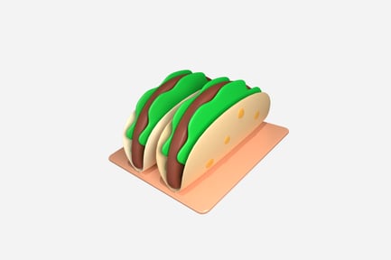Preview: Taco Cartoon 3D Illustration