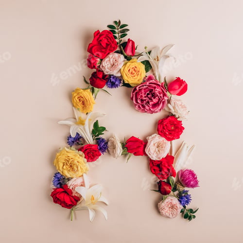 Preview: Letter A made from flowers