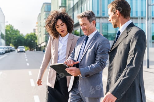 Preview: Business people meeting in a business park