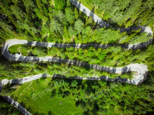 Preview: Beautiful scenic serpentine road in Slovenia Alps