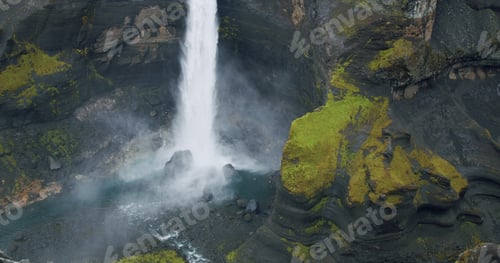 Preview: Most beautiful Haifoss waterfall in iceland highland