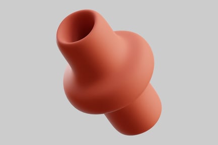 Visualização: Forma abstrata atada - argila