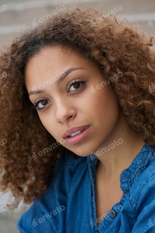Preview: Close up face of a beautiful young woman