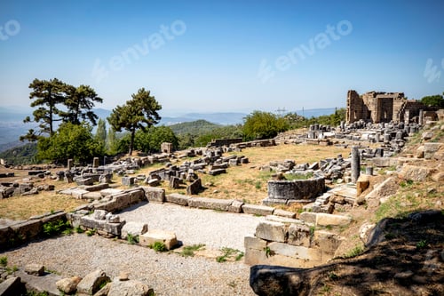 Preview: Labranda archaeological site, the Temple of Zeus Labraundeus, Mugla Province, Turkey.