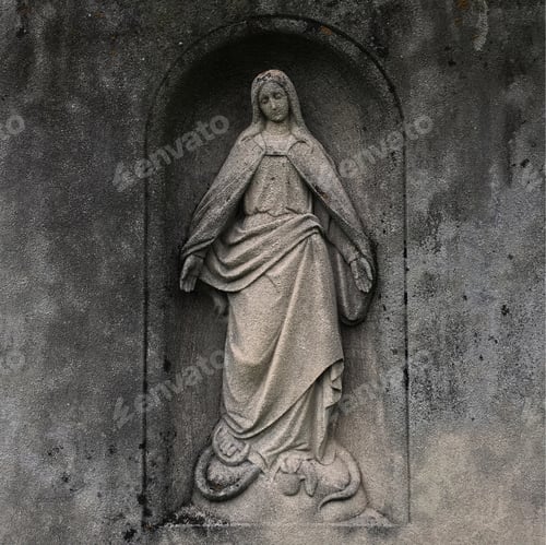 Preview: Statue of Virgin Mary standing on a snake