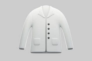 Aperçu: Veste blanche à boutonnage simple avec revers cranté et poches à rabat