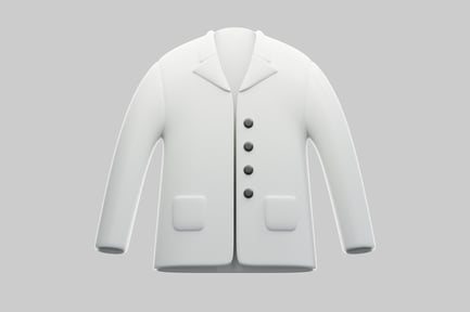 Preview: White single-breasted jacket with notched lapel and flap pockets
