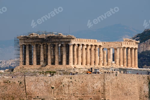 Preview: Ancient Parthenon temple in Athens, Greece, during construction