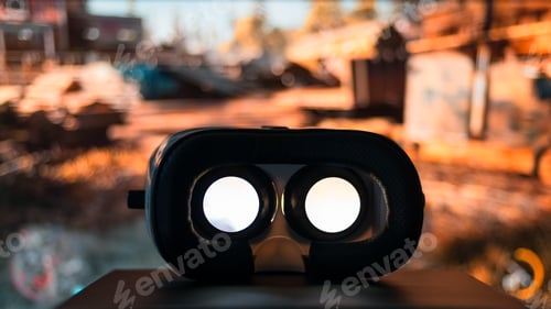 Preview: VR device playing movie inside with monitor display