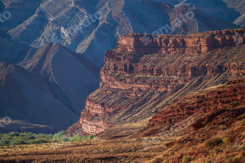 Preview: Desert canyon landscape in the early summer morning