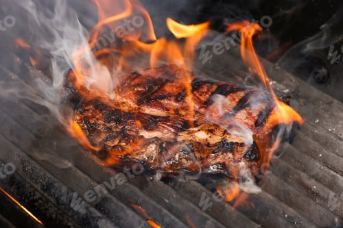 Preview: Searing and smoking ribeye steaks on grill