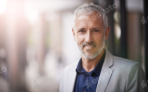 Preview: Im confident in my abilities. Portrait of a mature businessman standing outside.