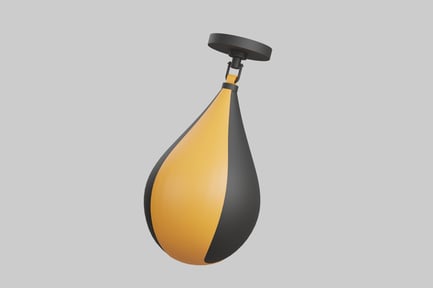 Preview: Black and yellow punching bag.