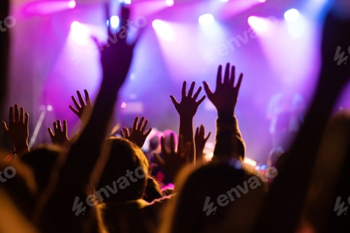 Preview: Crowd at concert and blurred stage lights.