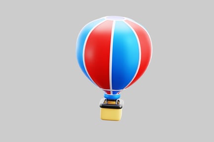 Visualização: Balão de ar quente listrado