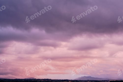 Preview: Cloudscape dramatic background, sunset light