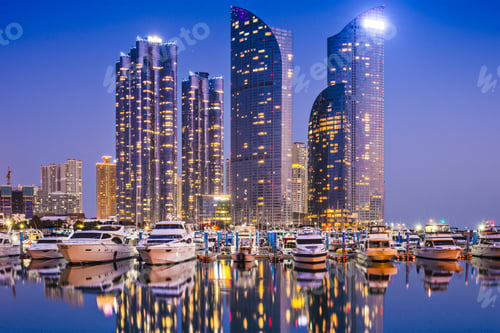Preview: Busan, South Korea Skyline At Haeundae District.