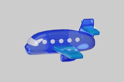 Preview: Cartoon transparent blue airplane toy