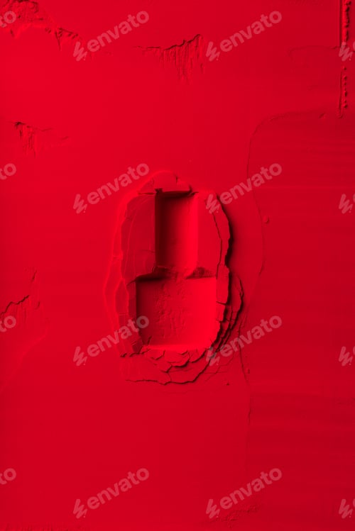 Preview: top view of shape of nail polish bottle on red powder