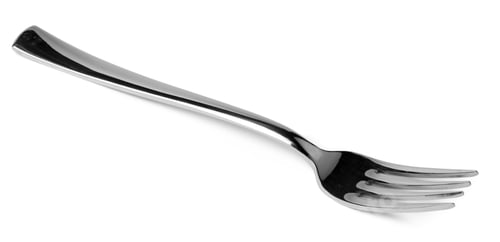 Preview: Silver dining fork isolated on white background