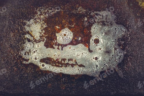 Preview: Suds And Rust Metal Plate Texture. Cleaning The Surface Of Dirt