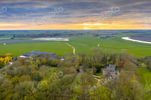 Preview: Aerial view of countryside landscape Groningen