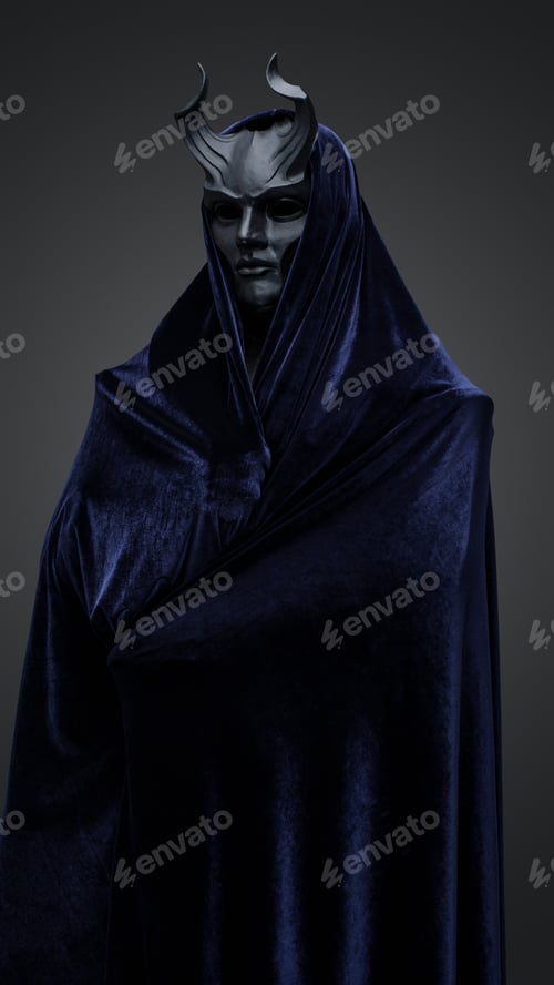 Preview: Dark sorcerer of dark cult with dark blue robe
