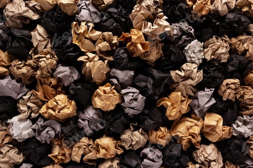 Preview: Crumpled paper balls as background texture. Creative idea concept