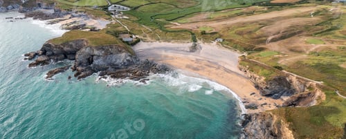 Preview: Aerial view of Church Cove and Dollar Cove at Gunwalloe in Cornwall