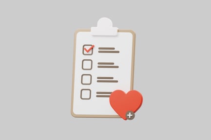 Preview: Clipboard with heart and checklist