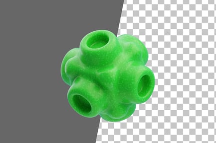 Preview: Plastic Resin Abstract Green Spiked Cube 3D Icon