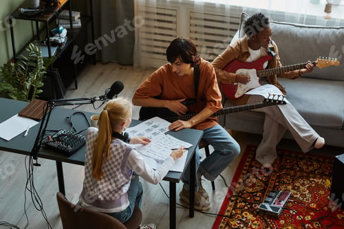 Preview: Young Music Band Writing Songs Together