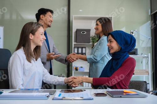 Preview: business people working as a good team in the office. Successful teamwork in a meeting