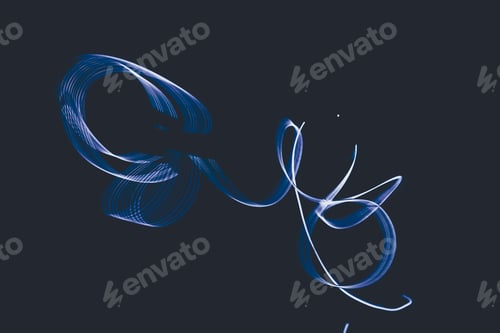 Preview: Turquoise neon light against black background
