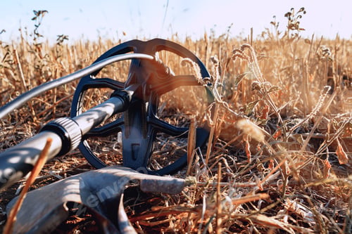 Preview: Metal detector device lying on the ground